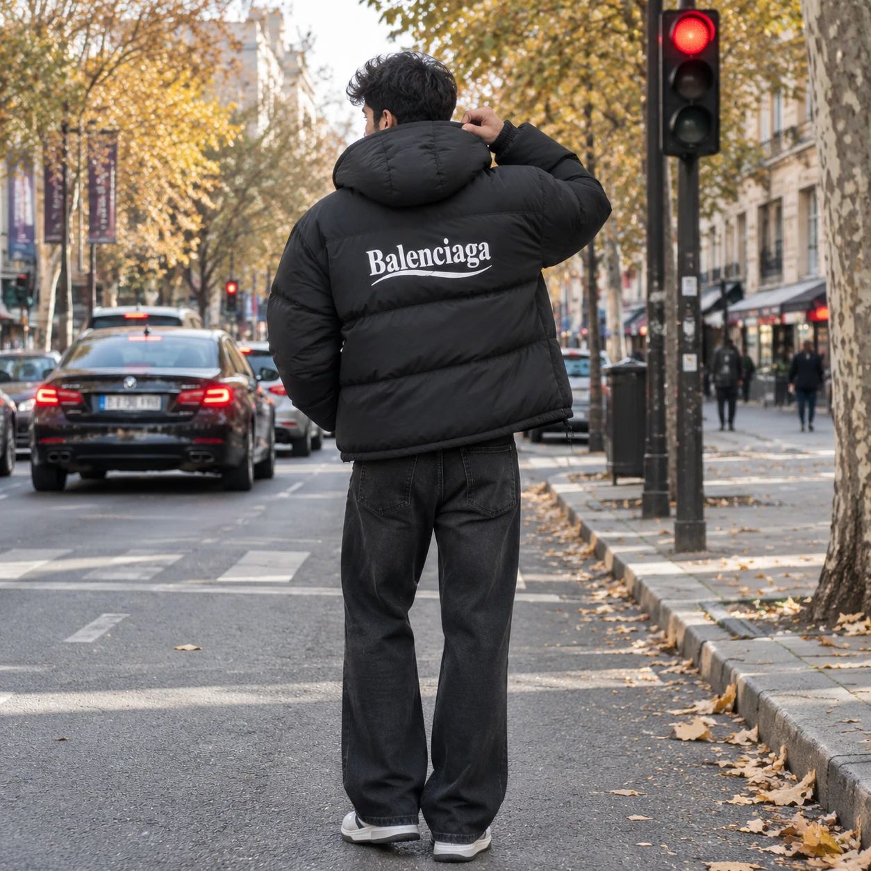 کاپشن ضد آب داخل پشمی Balenciaga-مشکی