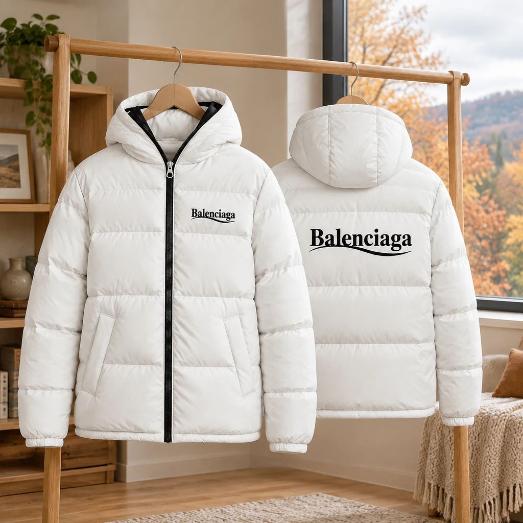 کاپشن ضد آب داخل پشمی Balenciaga-سفید